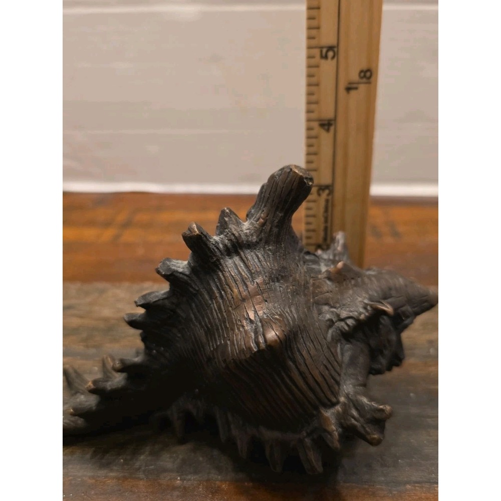 Vintage Solid Cast Bronze Brass Spiny Murex Conch Sea Shell Sculpture - Picture 10 of 10